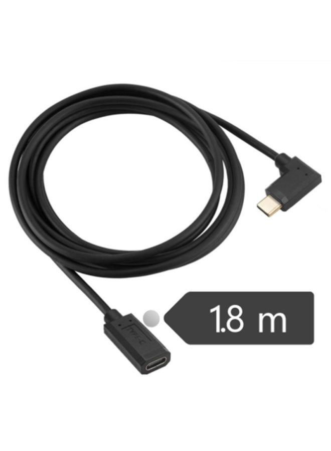 Suitable For Type-C Male Elbow To Female Straight Head Data Extension Line Forward And Reverse Insertion Standard 16-core 3A Current-Color:1.8 M - Image 4